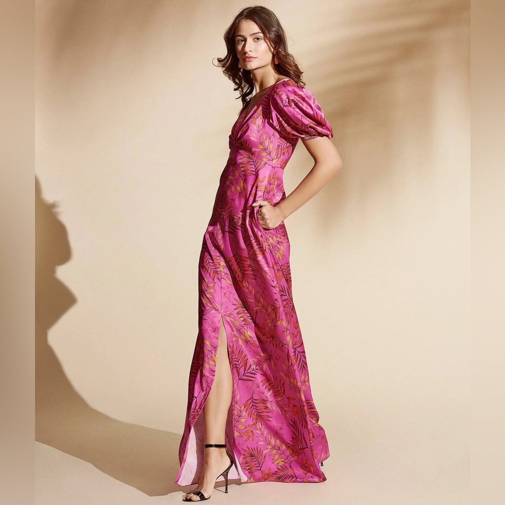 Sachin + Babi Blush Pink Maxi Dress M Floral Wedding Guest Cocktail
